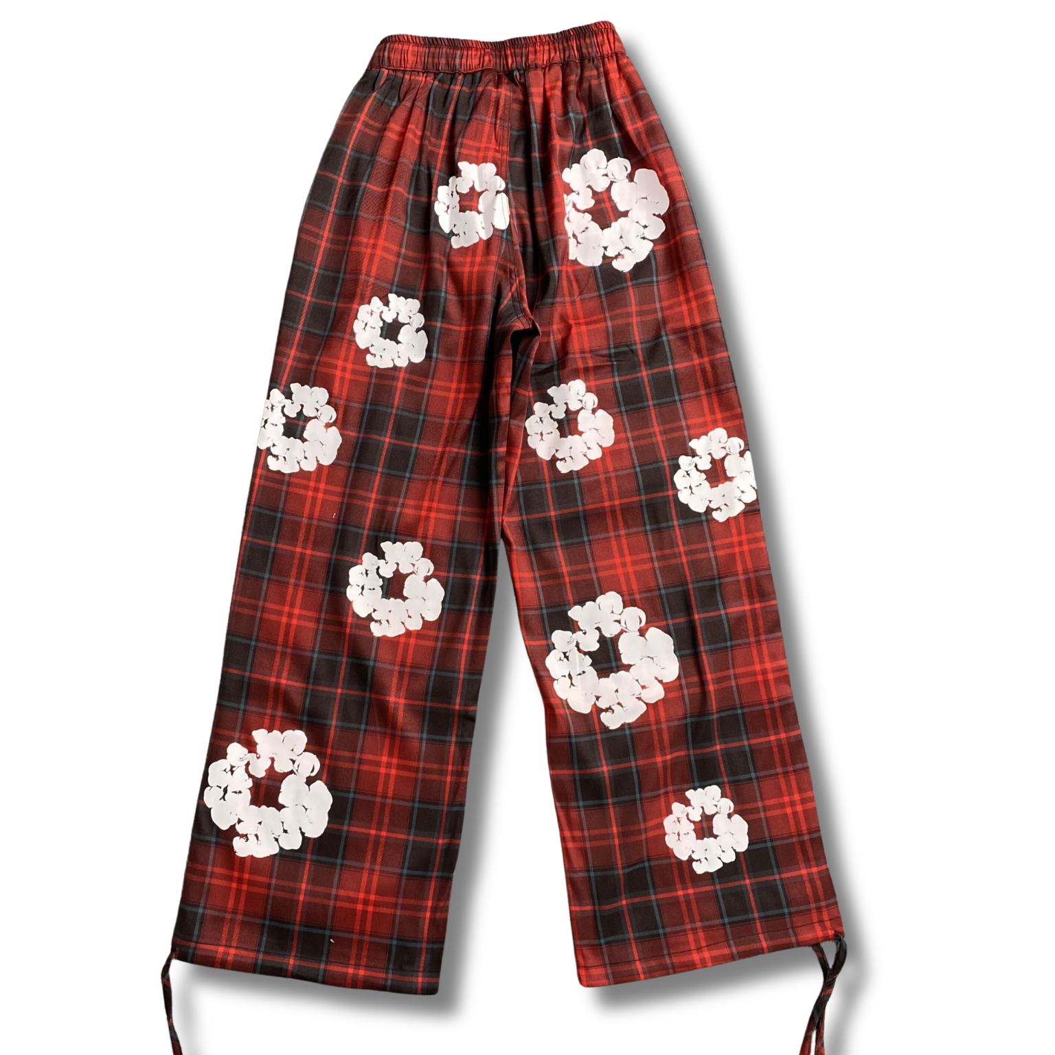 D Tears Pants Chequered red w black