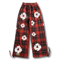 D Tears Pants Chequered red w black