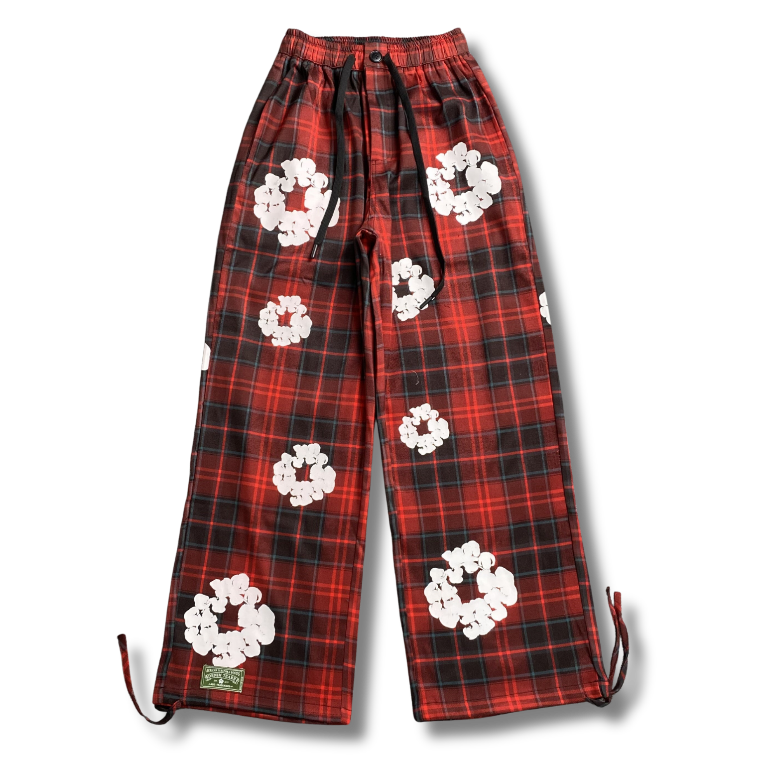 D Tears Pants Chequered red w black
