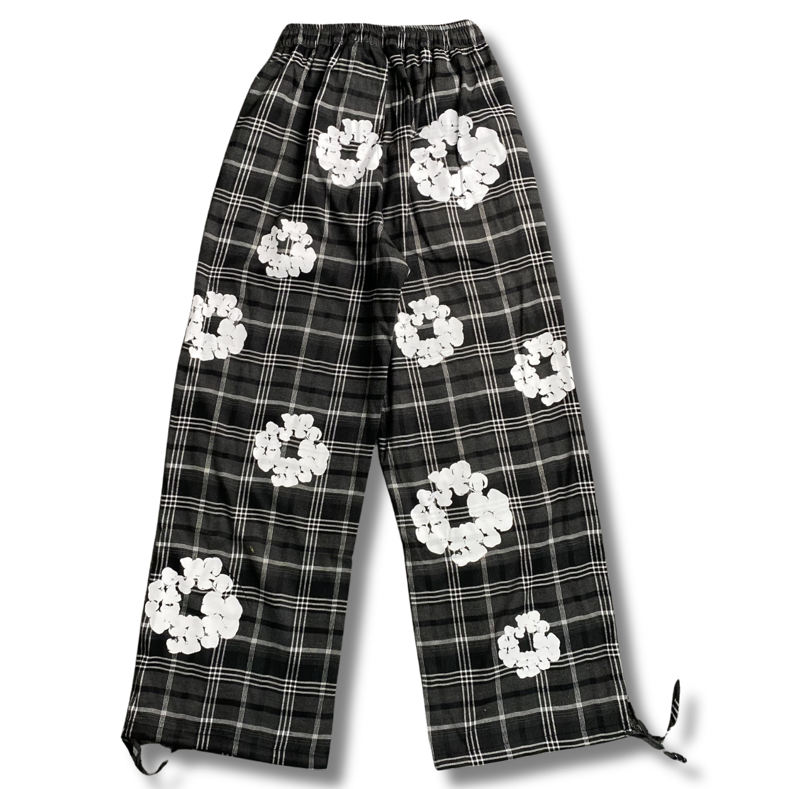 D Tears Pants Chequered gray w black