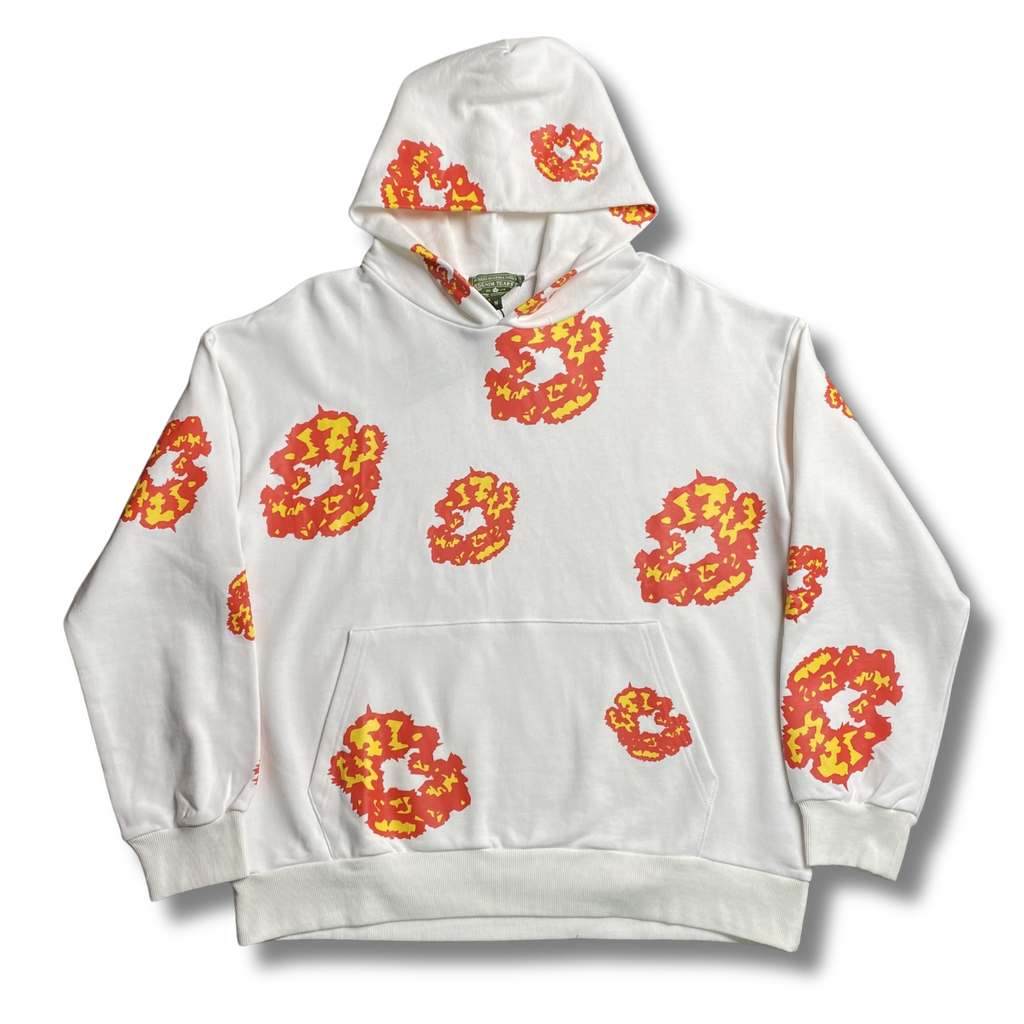 D Tears Hoodie orange w white