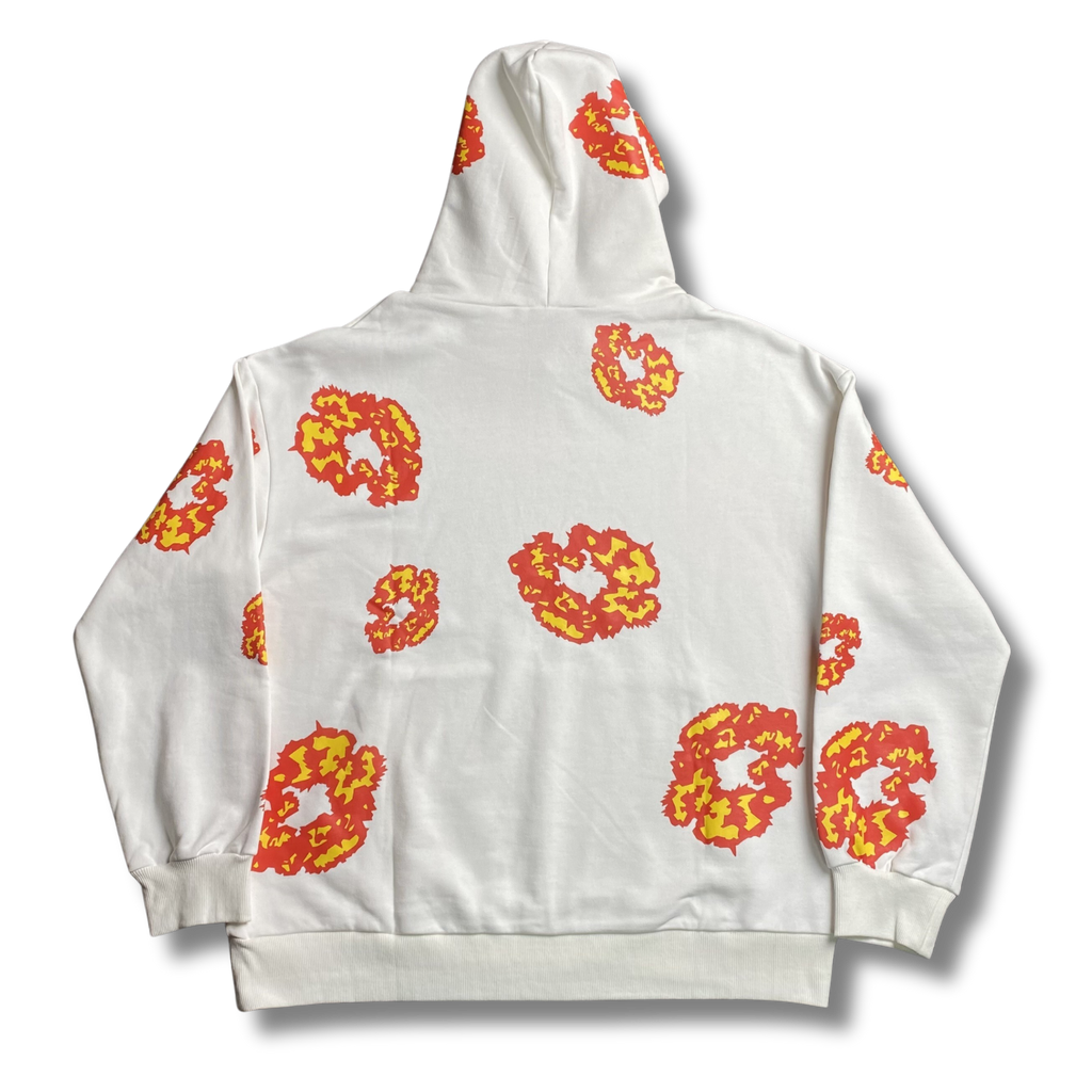 D Tears Hoodie orange w white