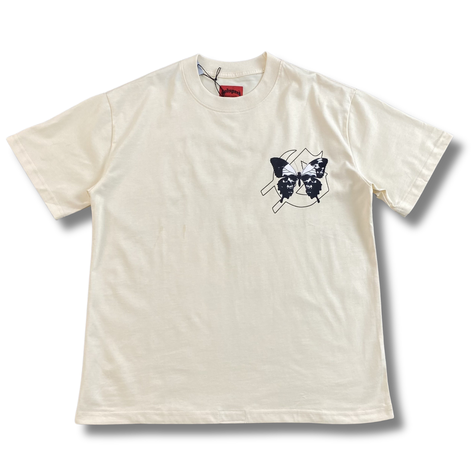G Speed T-shirt butterfly beige