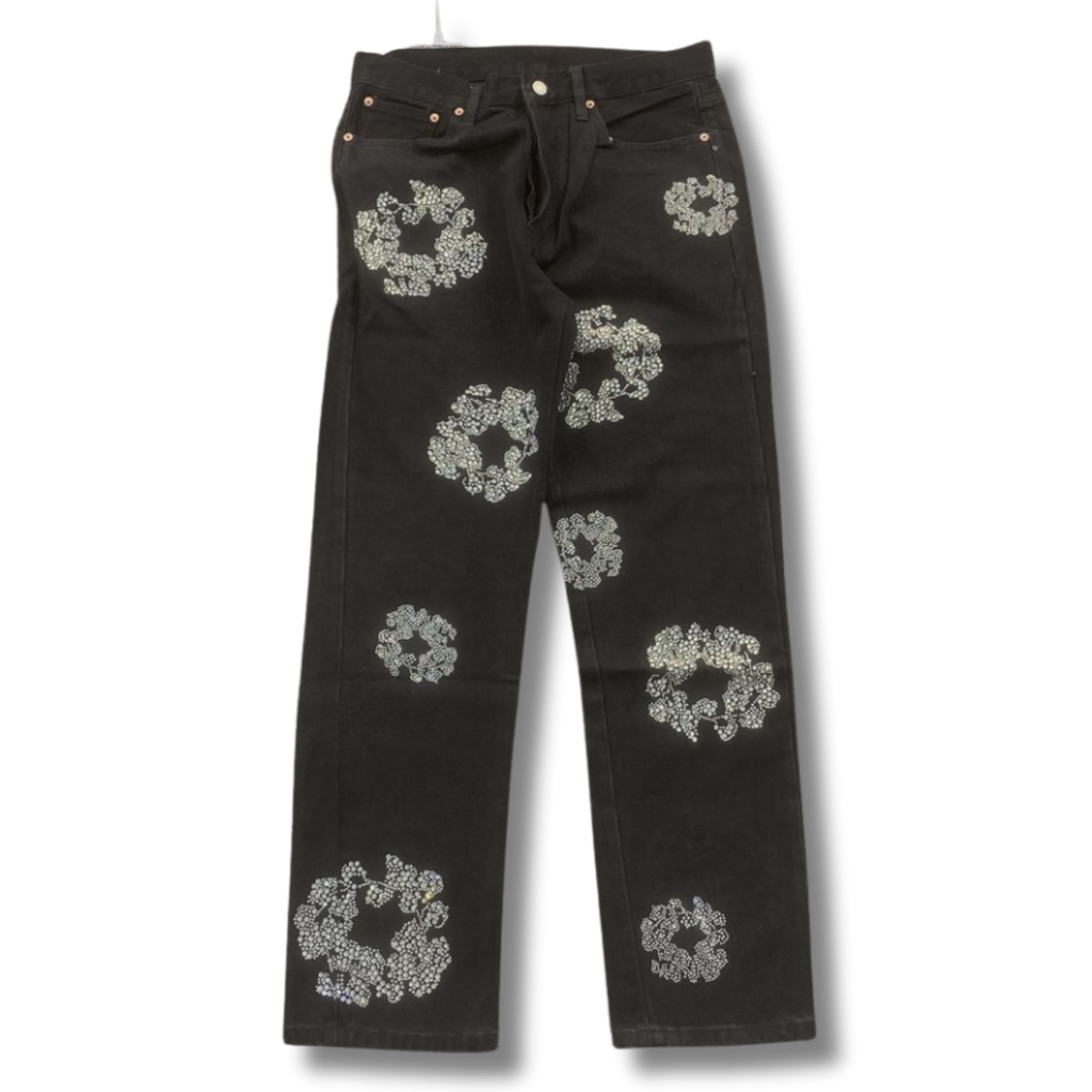 D Tears x Levi Jeans black w rhinestones
