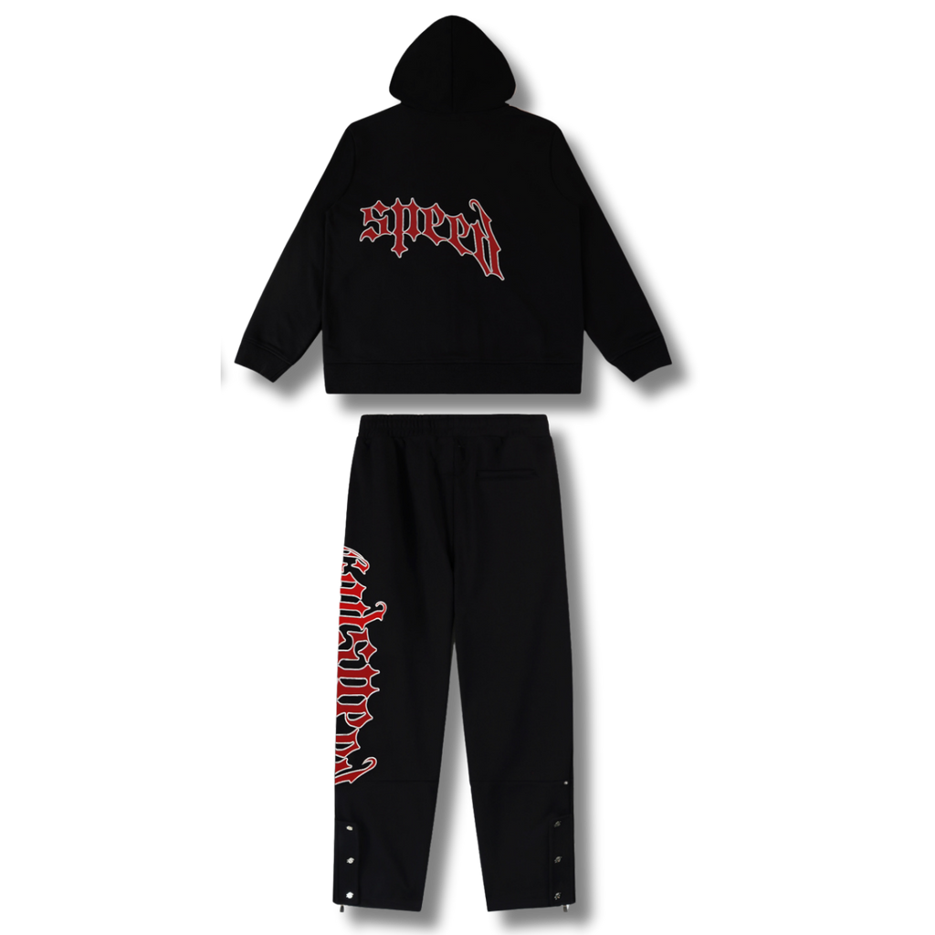 G Speed Tracksuit black w red