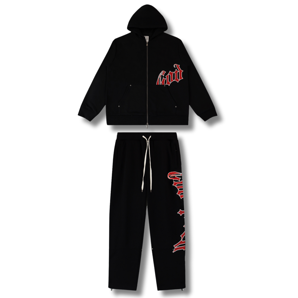 G Speed Tracksuit black w red