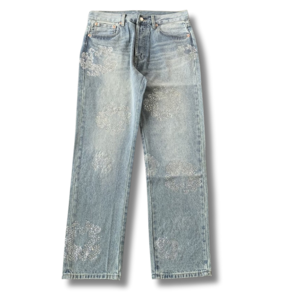 D Tears x Levi Jeans blue w rhinestones