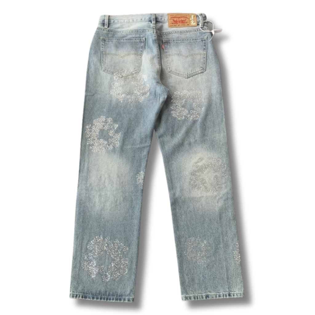 D Tears x Levi Jeans blue w rhinestones