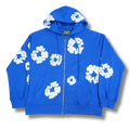 D Tears zip up Hoodie blue
