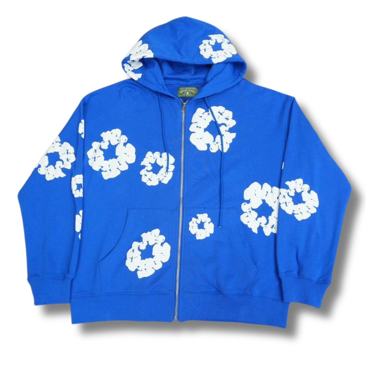 D Tears zip up Hoodie blue