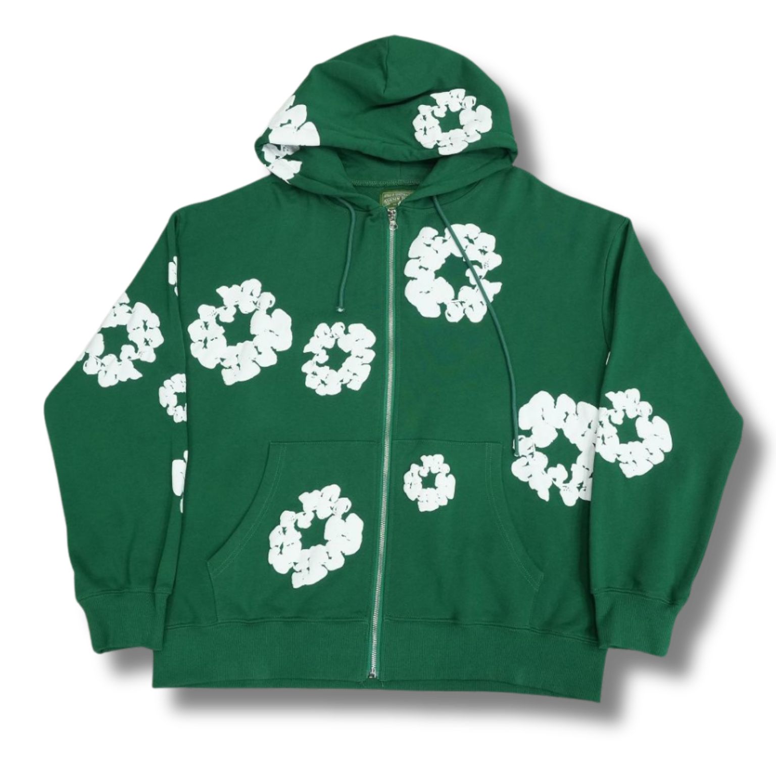 D Tears zip up Hoodie green