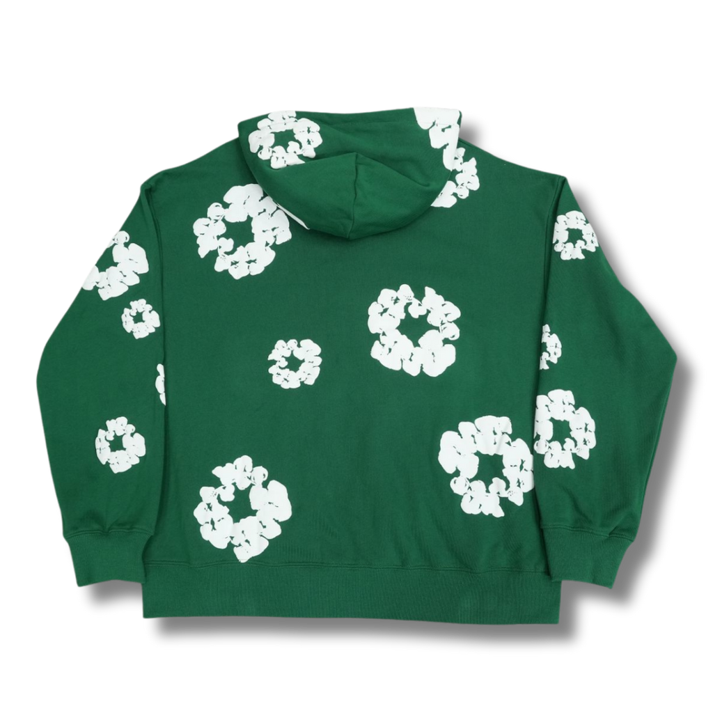 D Tears zip up Hoodie green