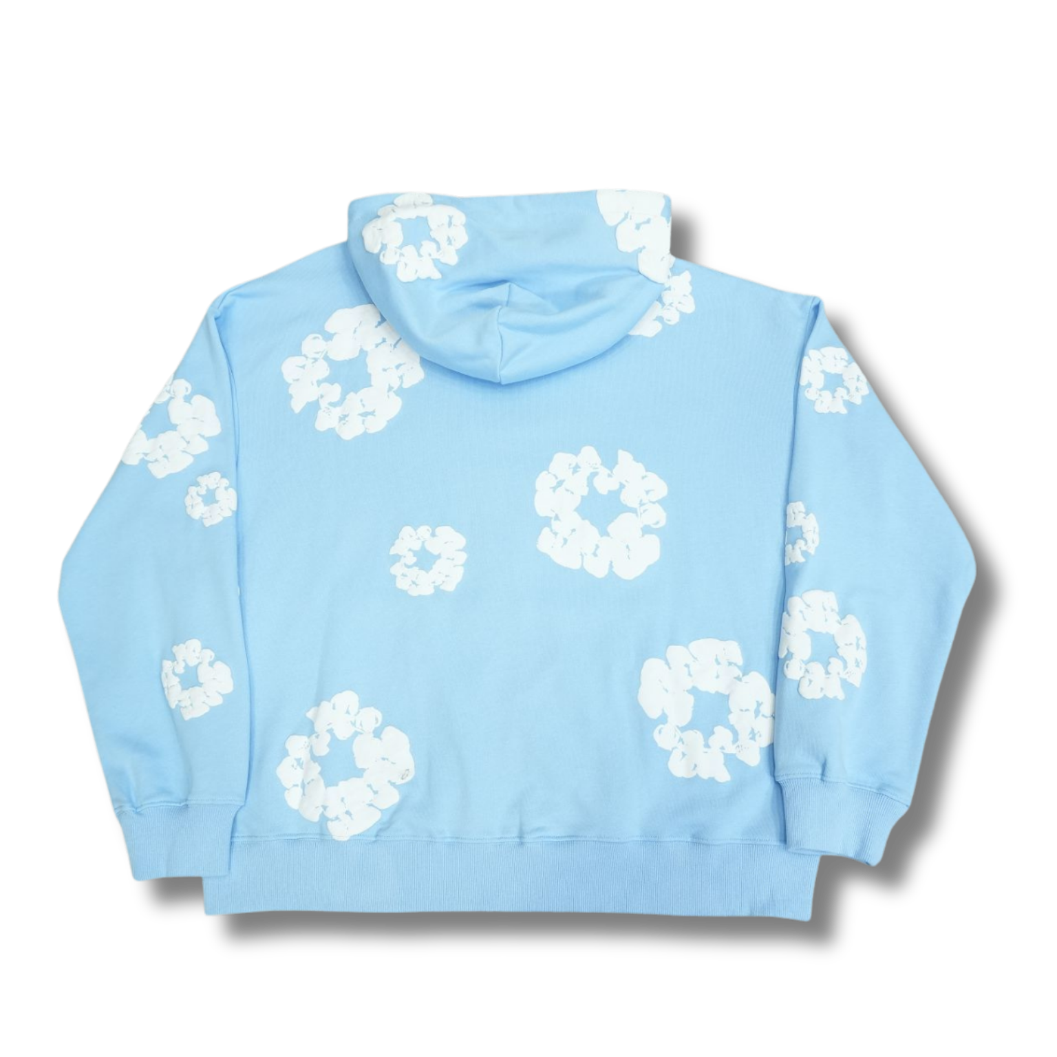 D Tears zip up Hoodie light blue