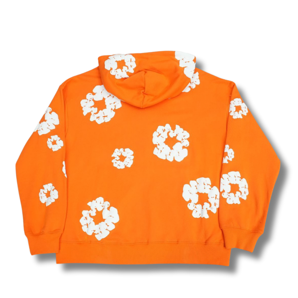 D Tears zip up Hoodie orange