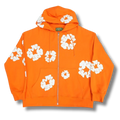 D Tears zip up Hoodie orange