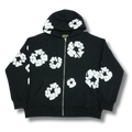 D Tears zip up Hoodie black