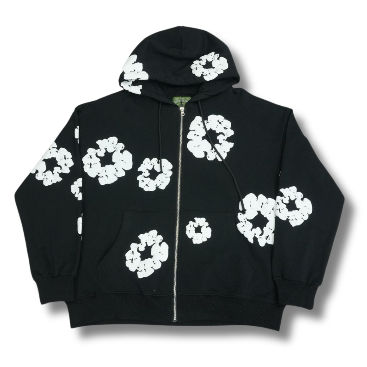 D Tears zip up Hoodie black