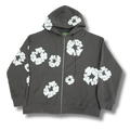 D Tears zip up Hoodie gray