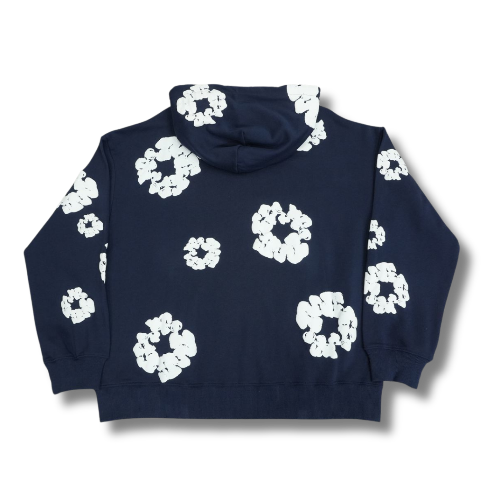 D Tears zip up Hoodie navy