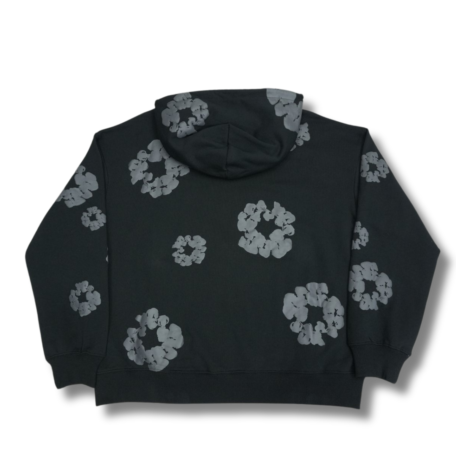 D Tears zip up Hoodie black w gray