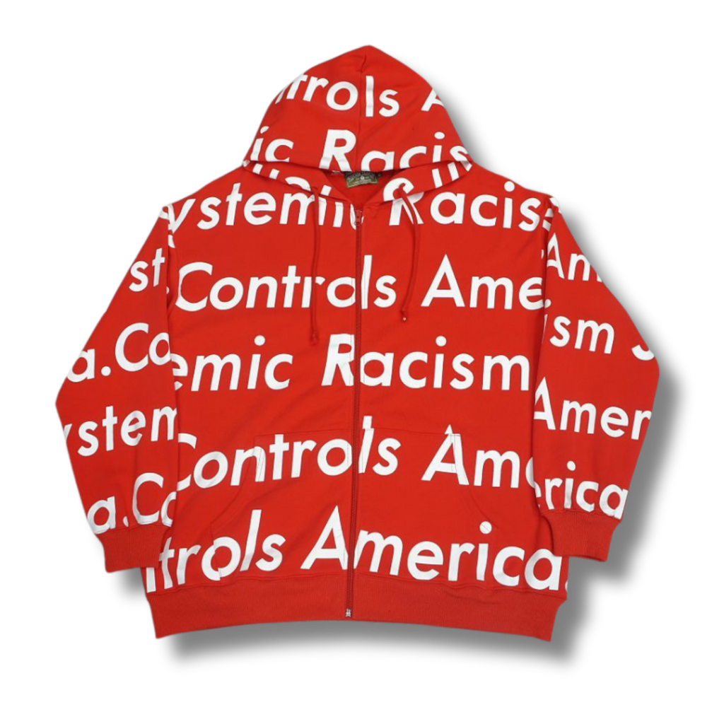 D Tears zip up Hoodie classic red