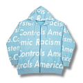 D Tears zip up Hoodie classic blue