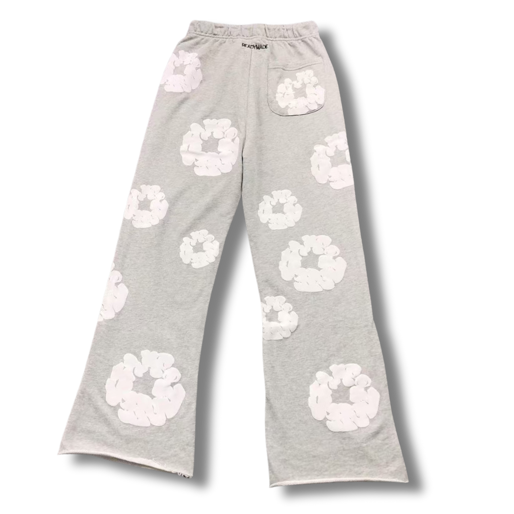 D Tears wide leg trousers gray
