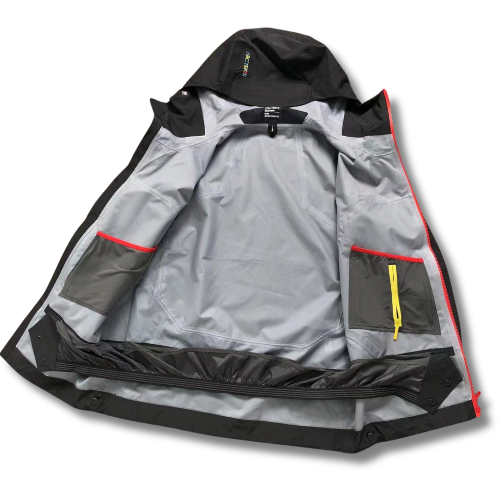 Arc' Jacket Black with Multi color zippers