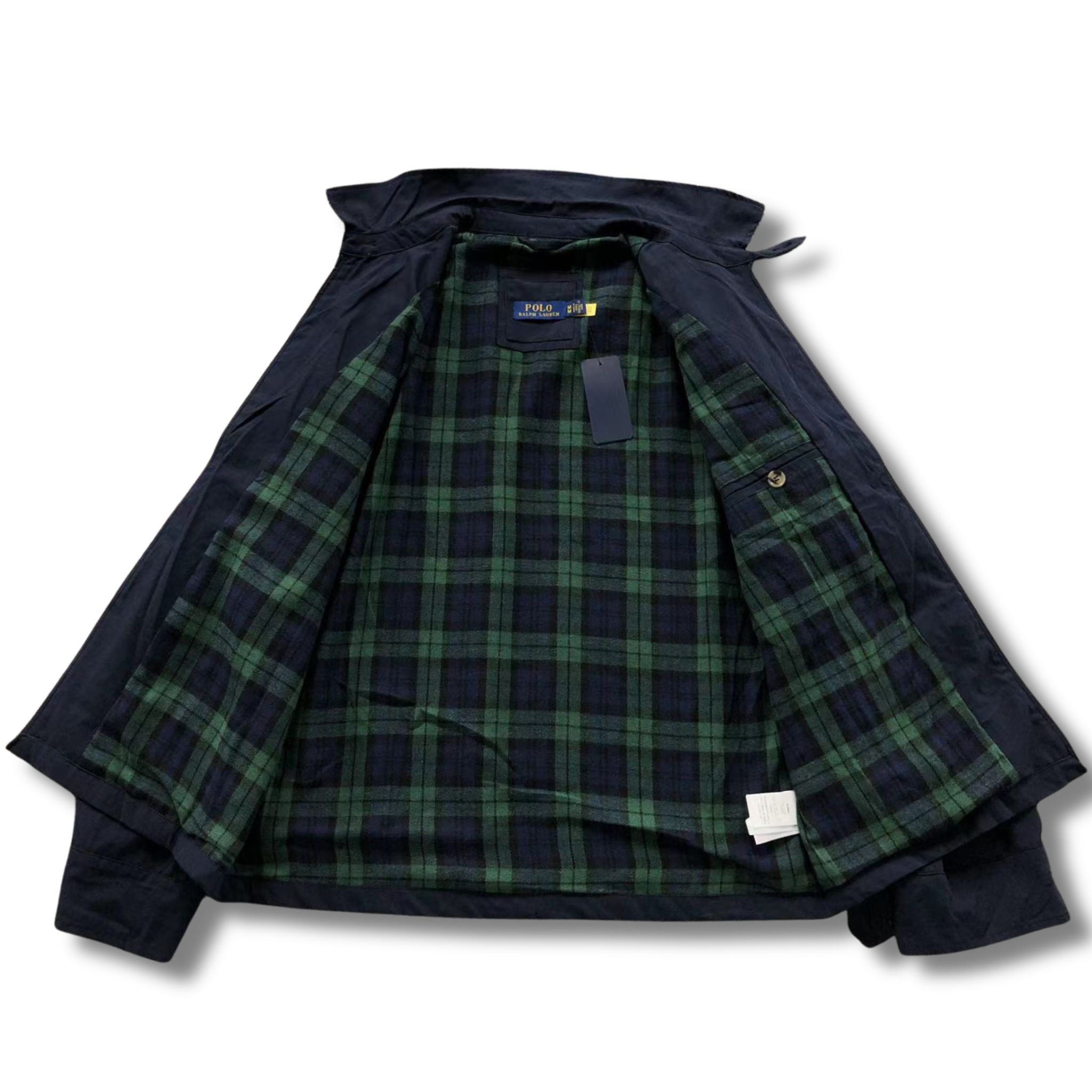 Ralph L Jacket Navy w Checkered inside