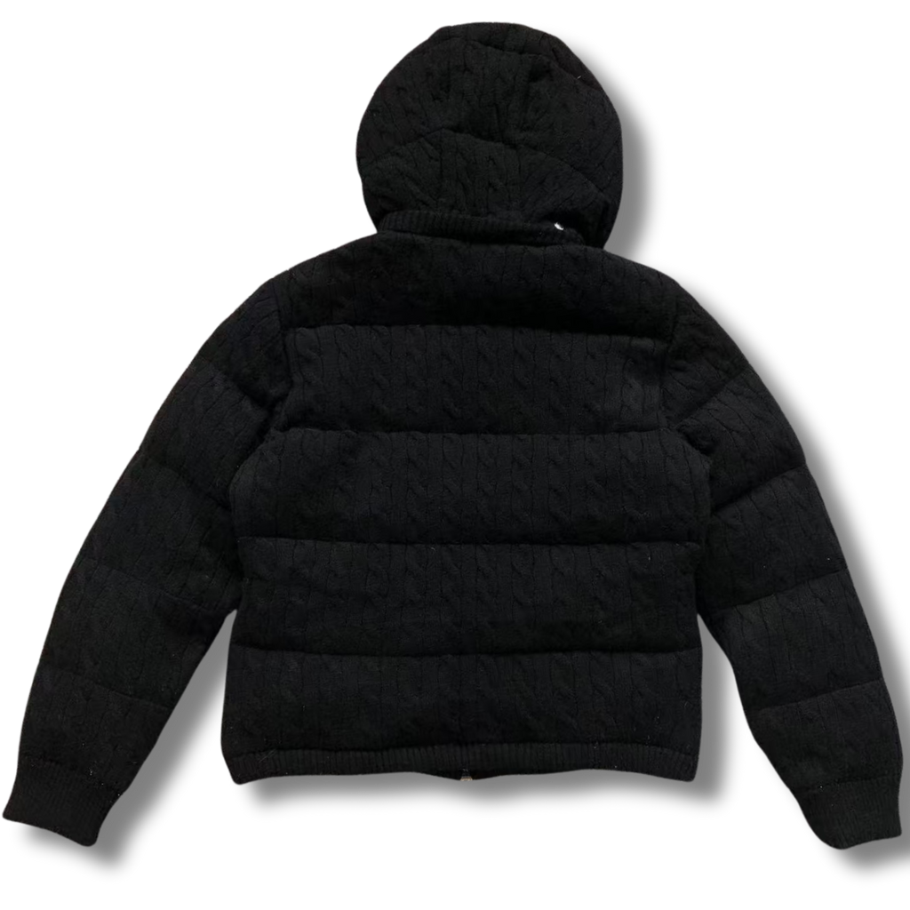Ralph L Jacket Black w Cable Knit texture