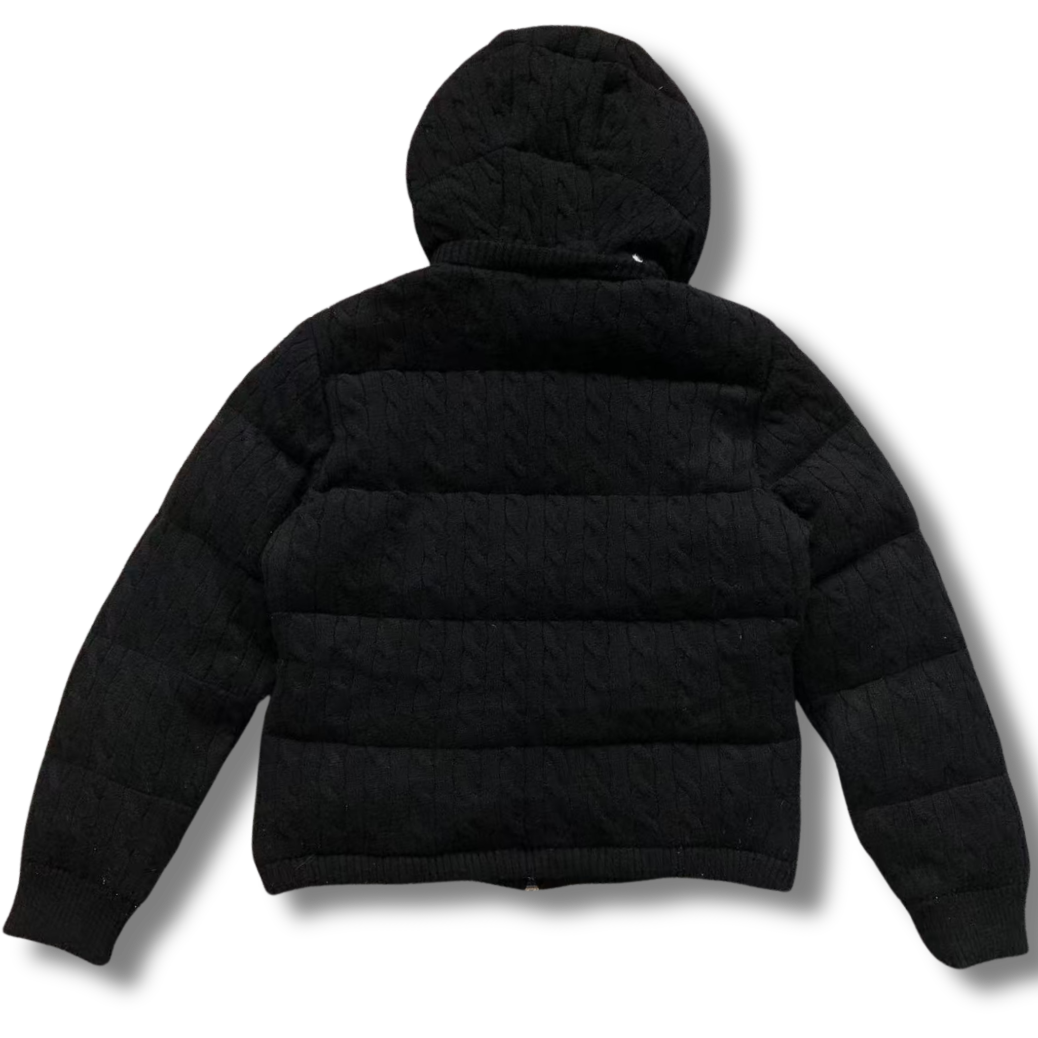 Ralph L Jacket Black w Cable Knit texture