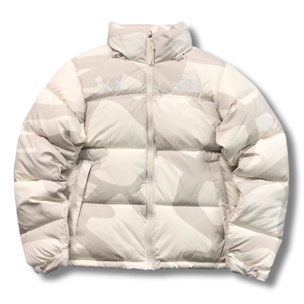 The N Face Jacket White w Beige