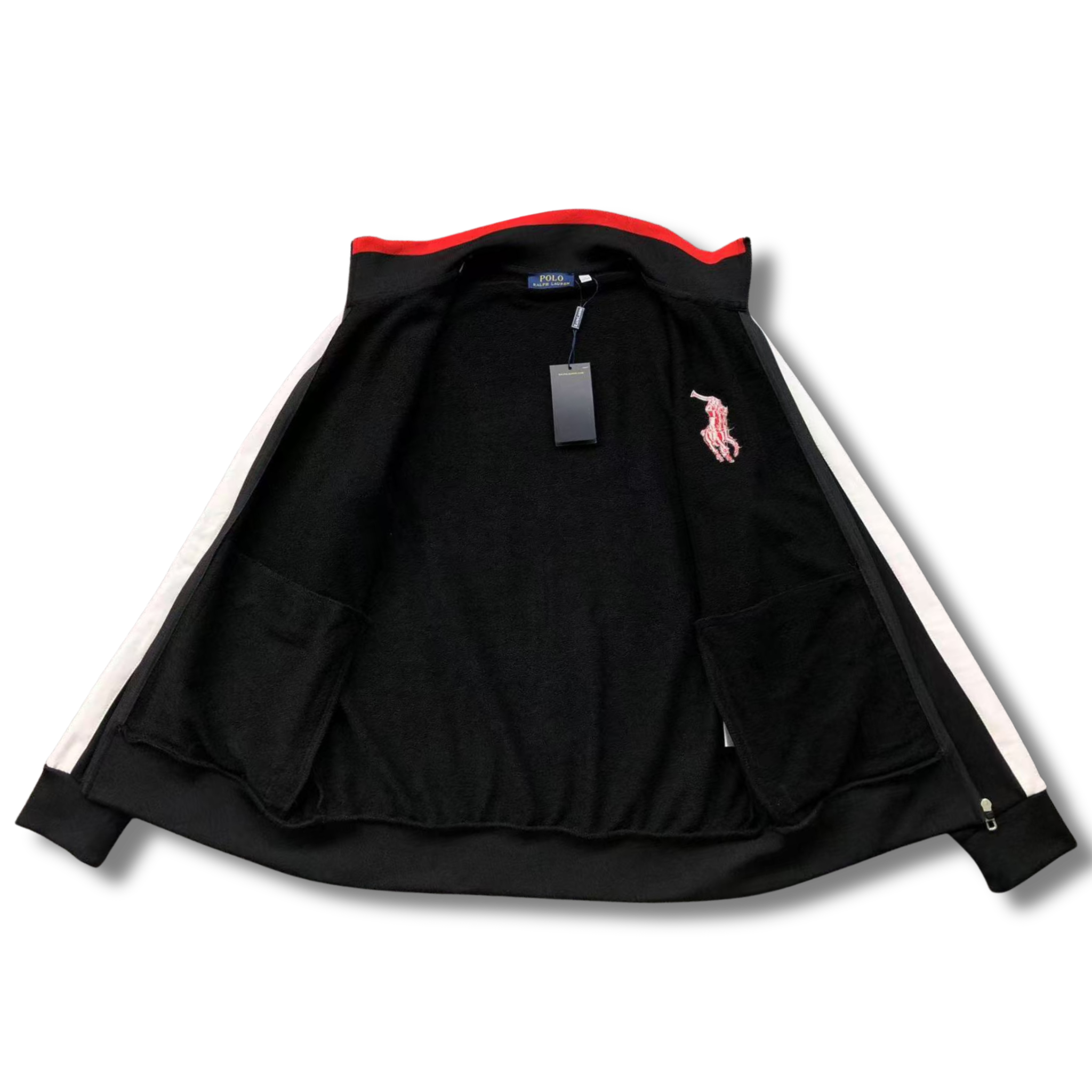 Ralph L Jacket Black w Red/White elements