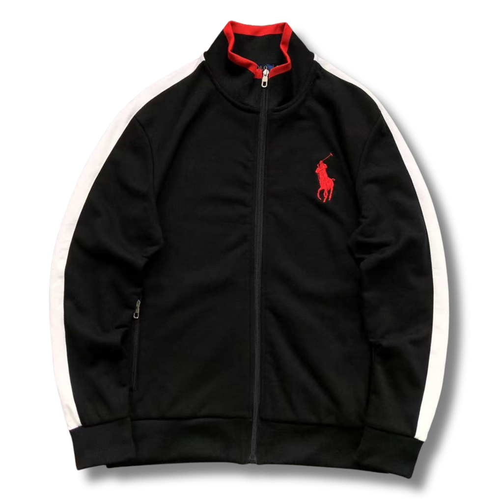 Ralph L Jacket Black w Red/White elements