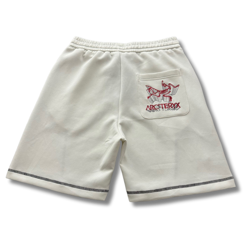 Arc' Shorts White w Red