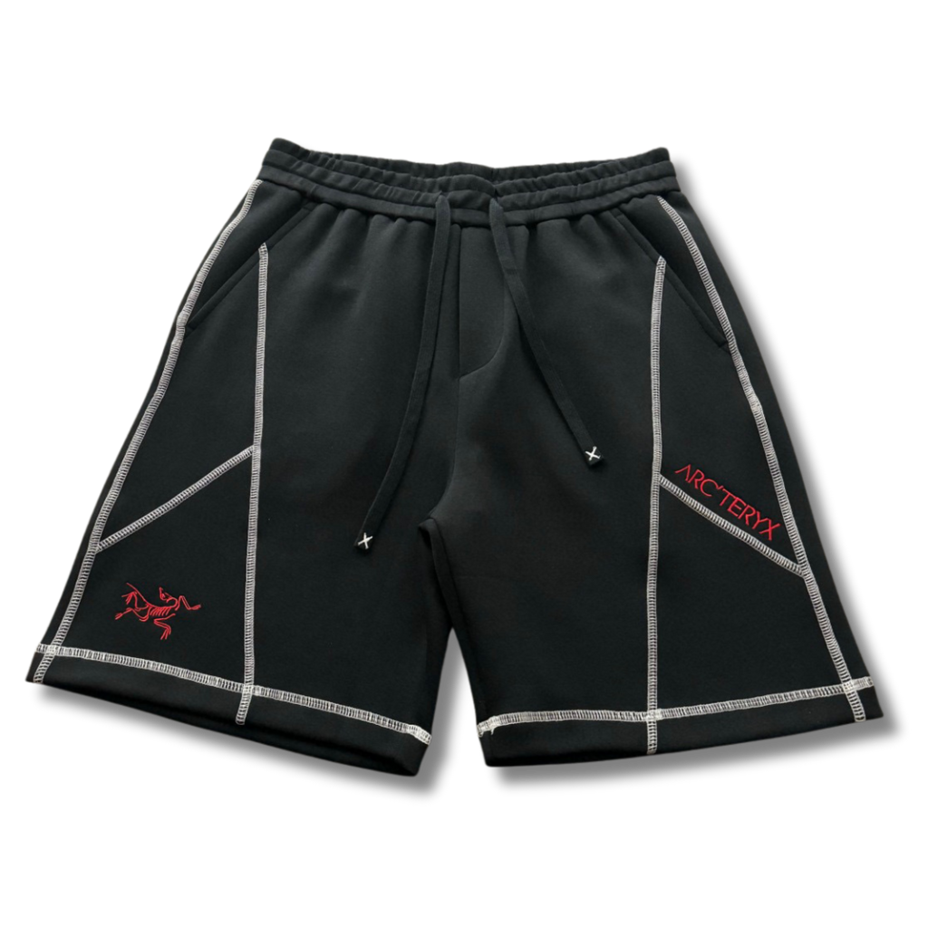 Arc' Shorts Black w Red