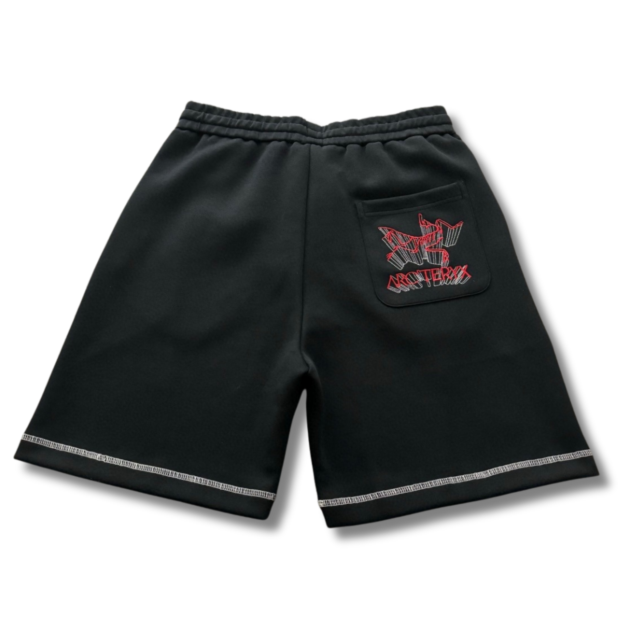 Arc' Shorts Black w Red
