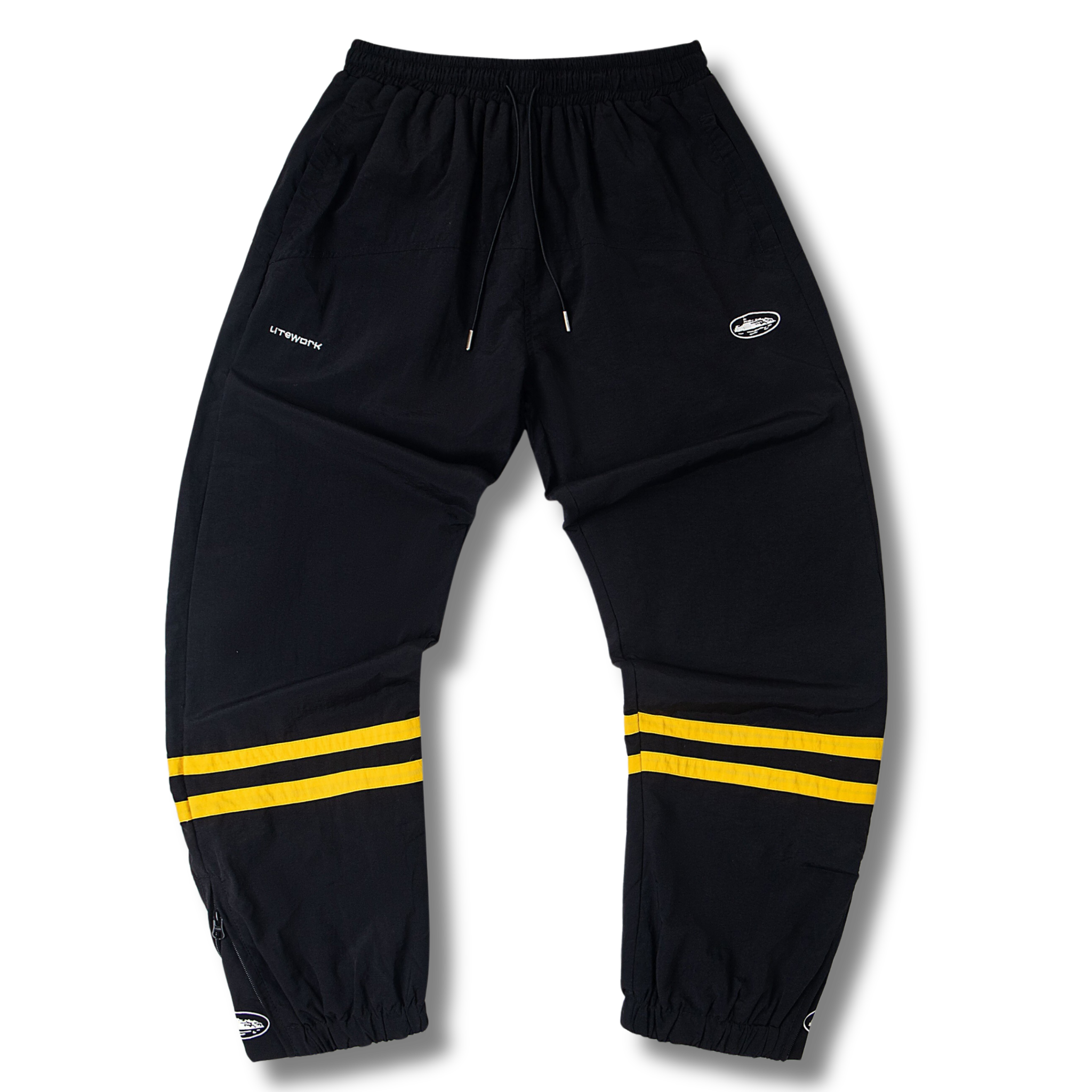 Cortez Sweatpants Black w yellow stripes
