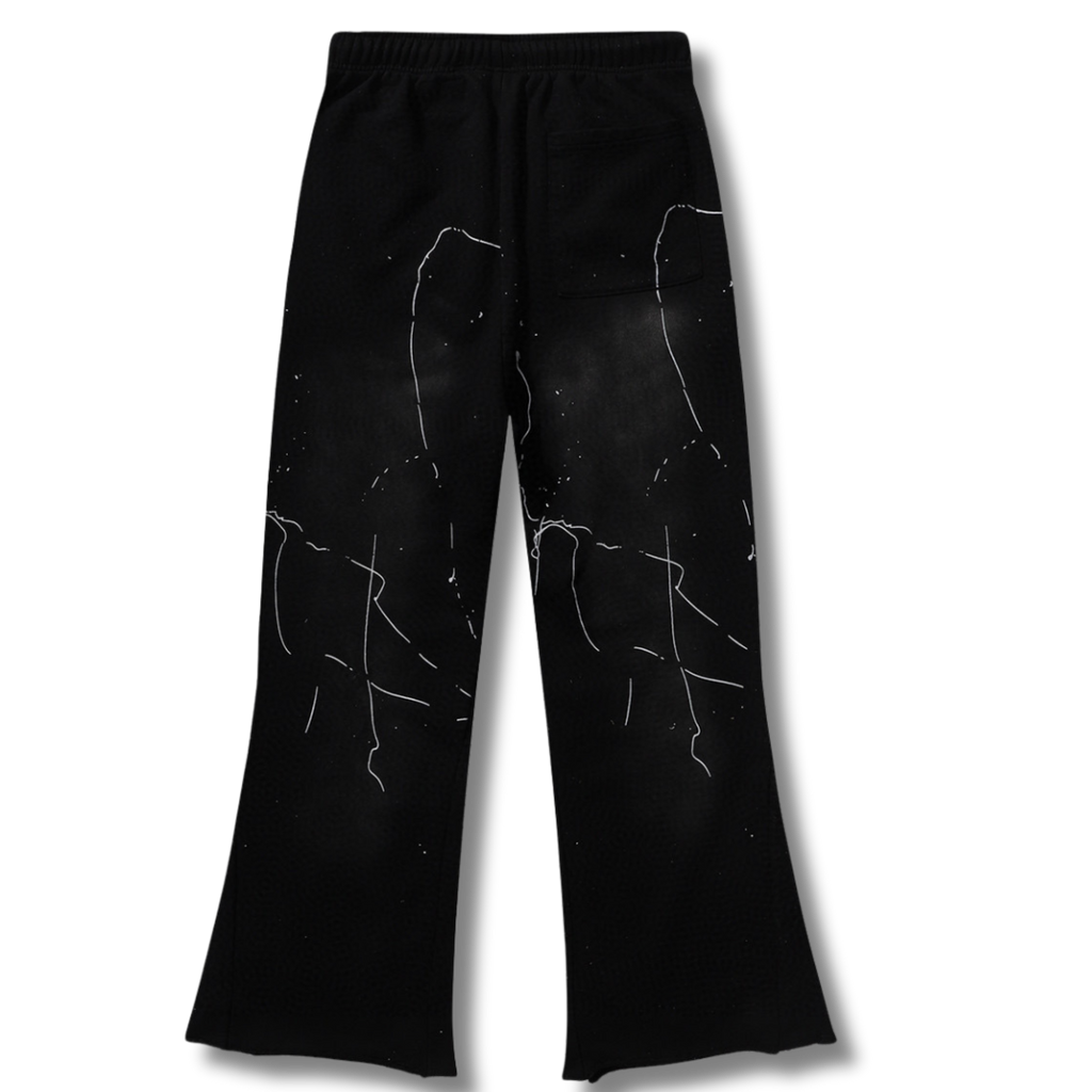 HelStar Sweatpants wide leg Black w white