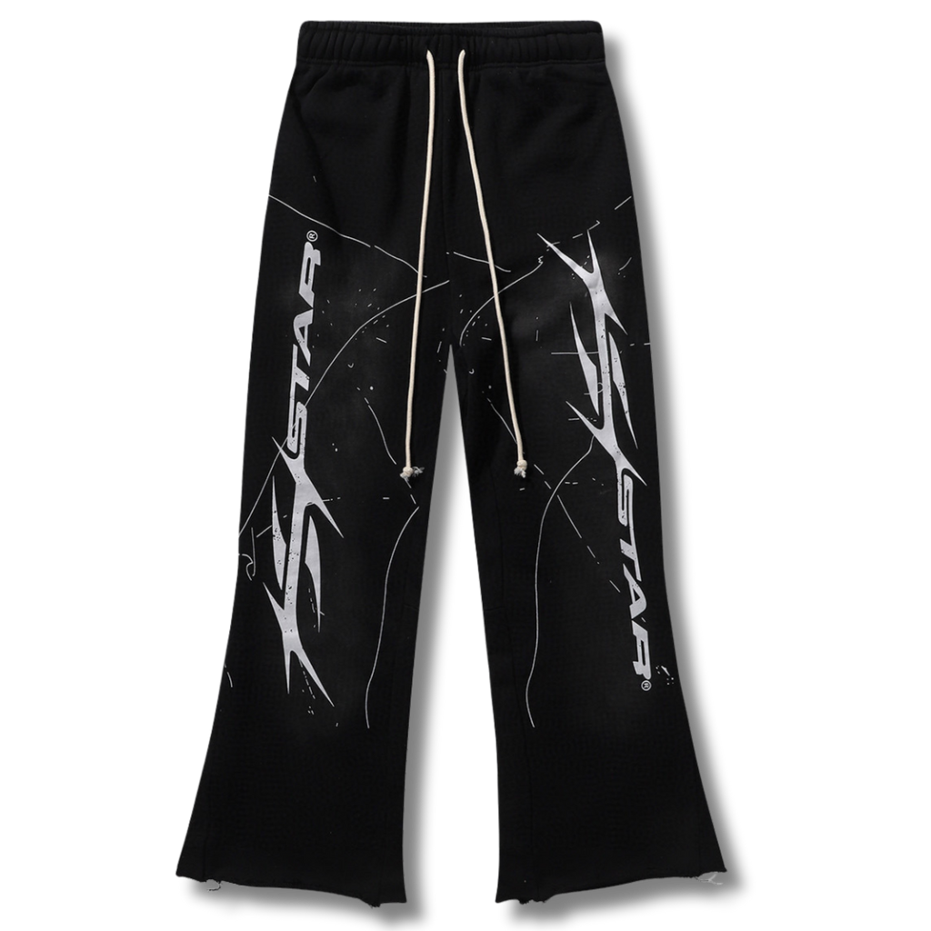 HelStar Sweatpants wide leg Black w white
