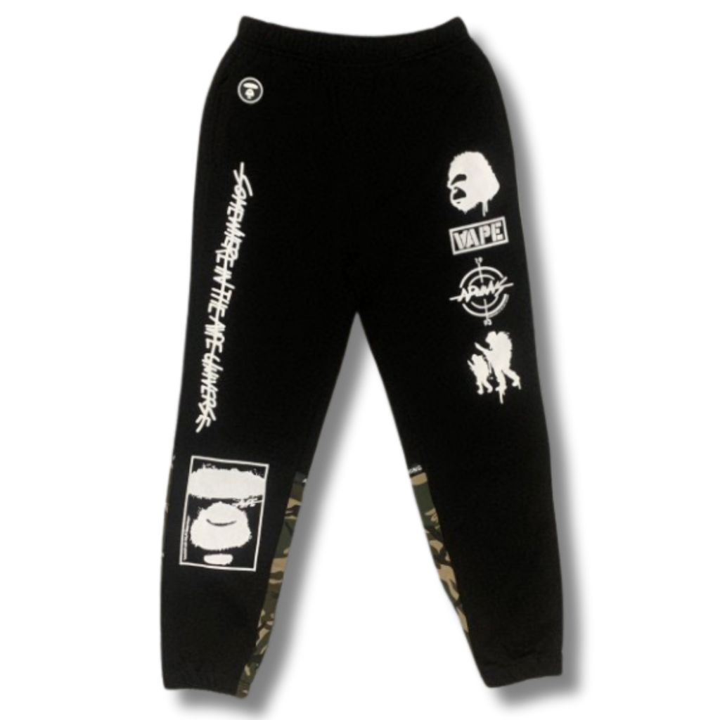 Ape Sweatpants Black w white