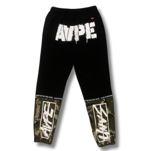 Ape Sweatpants Black w white