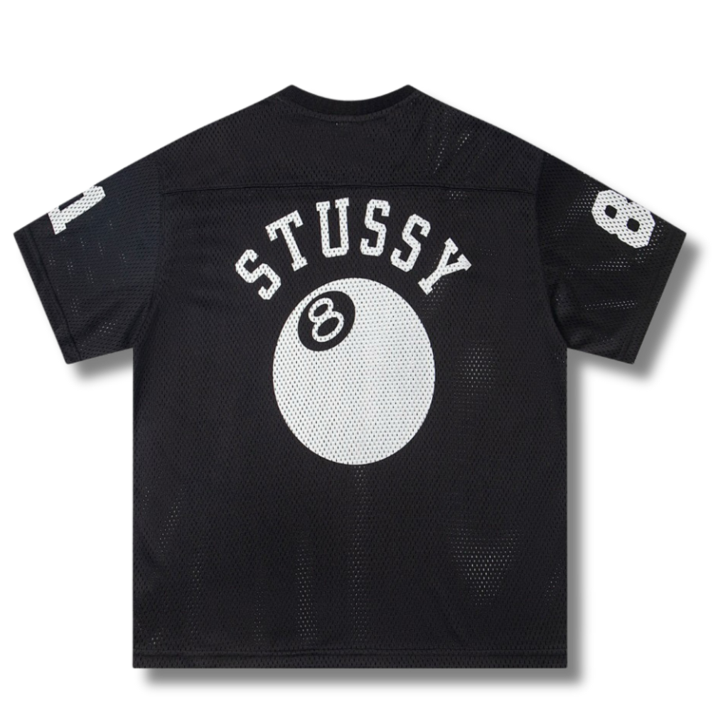 Stu T-shirt Mesh Black w White 8 Ball