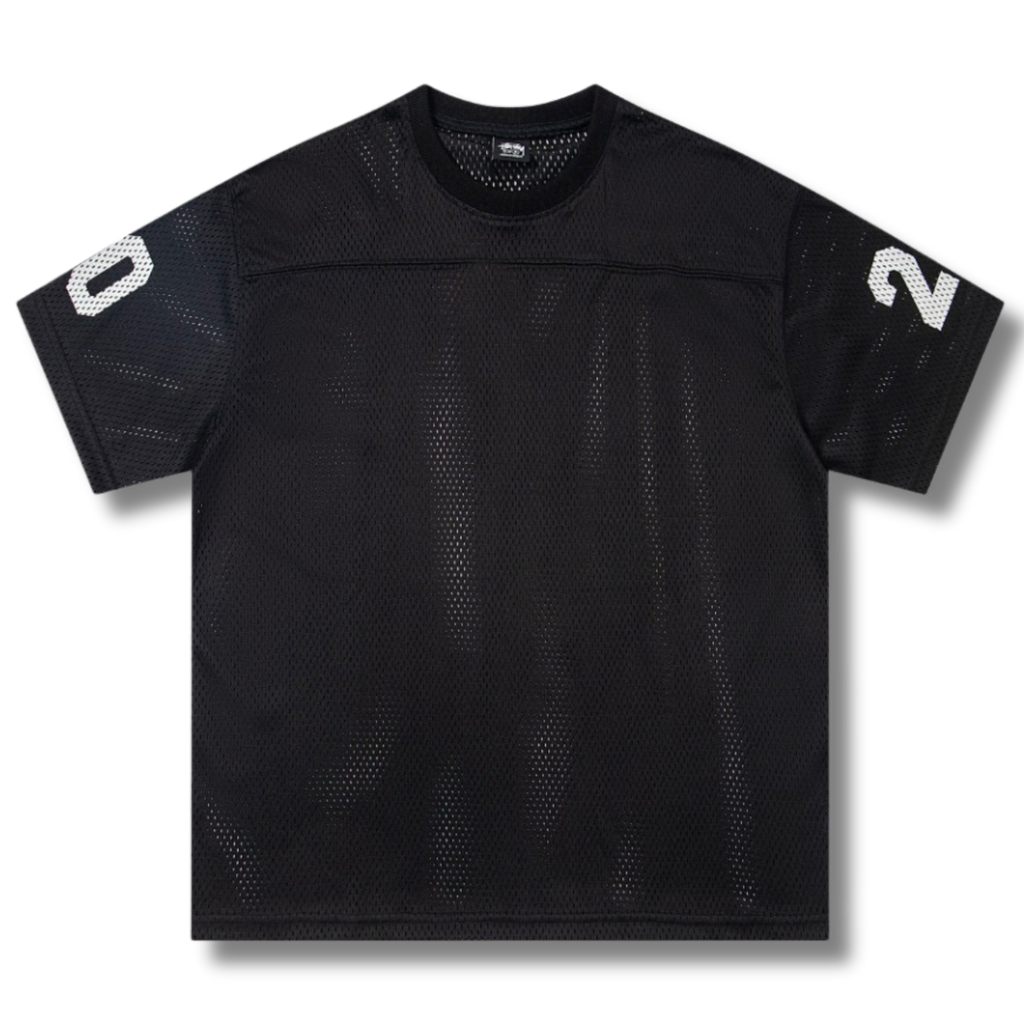 Stu T-shirt Mesh Black w White 8 Ball