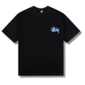Stu T-shirt Black w Checkered white/blue