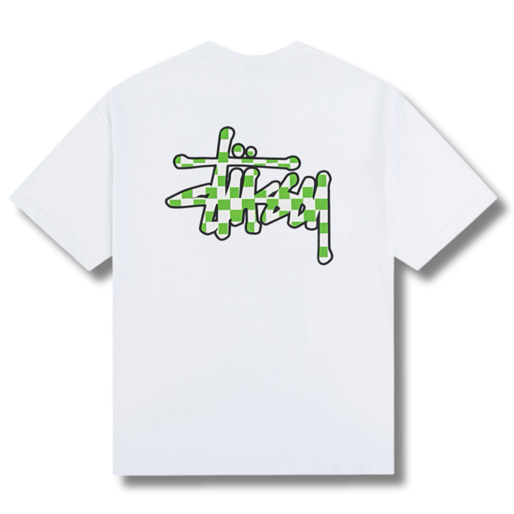 Stu T-shirt White w green