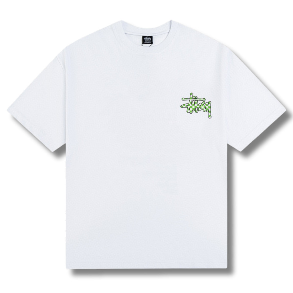Stu T-shirt White w green