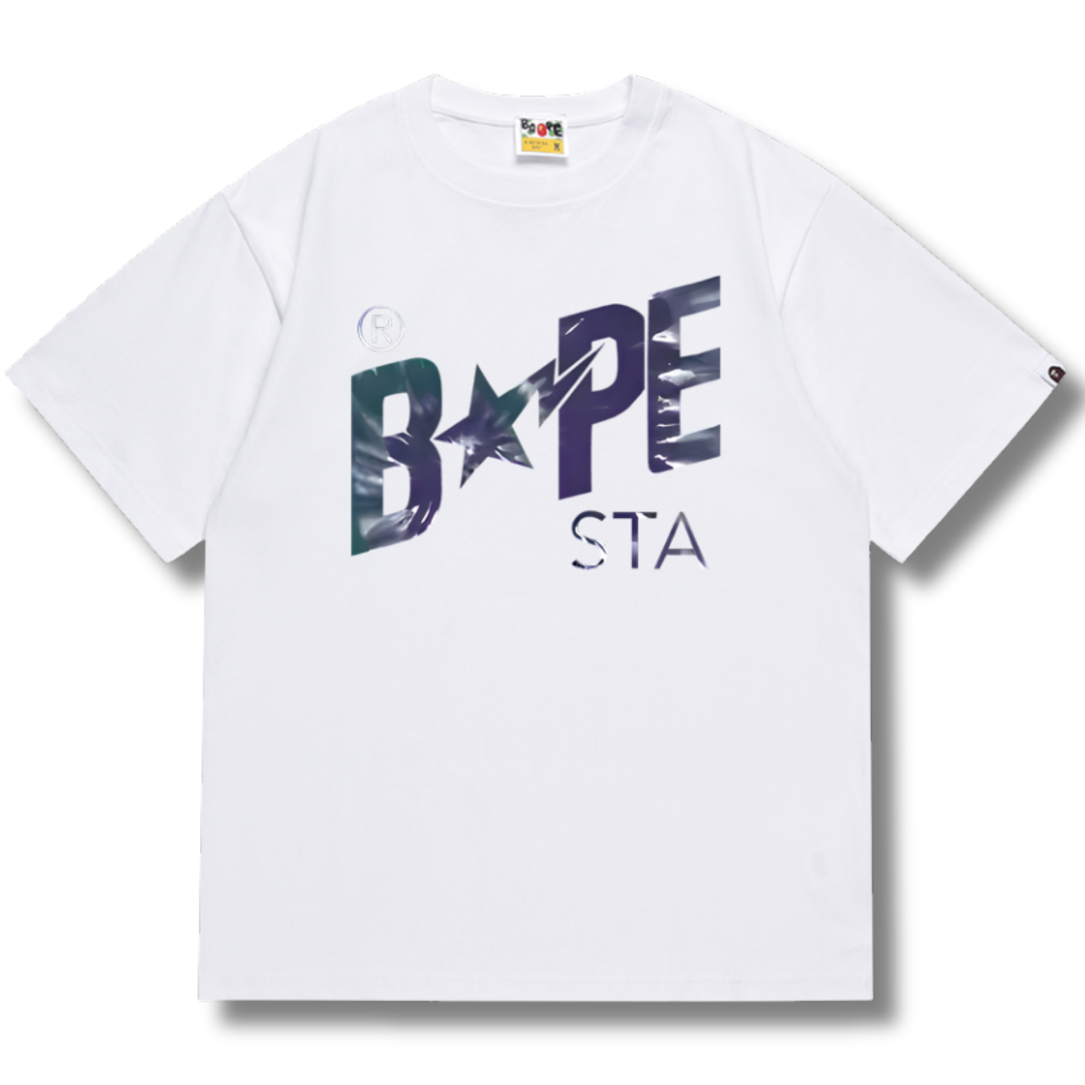 Ape T-shirt Blue star white