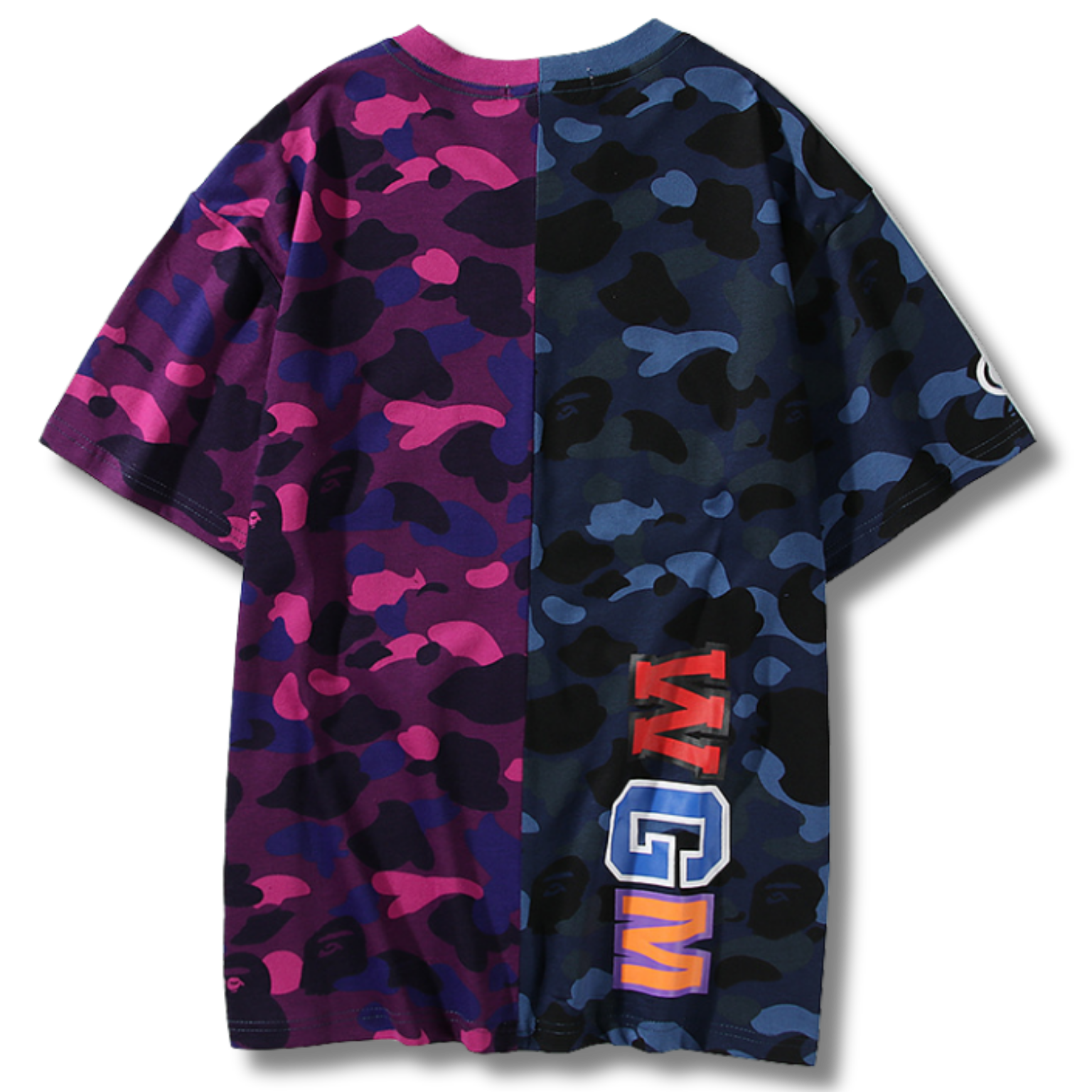 Ape T-shirt Split Dye Camo pink & blue