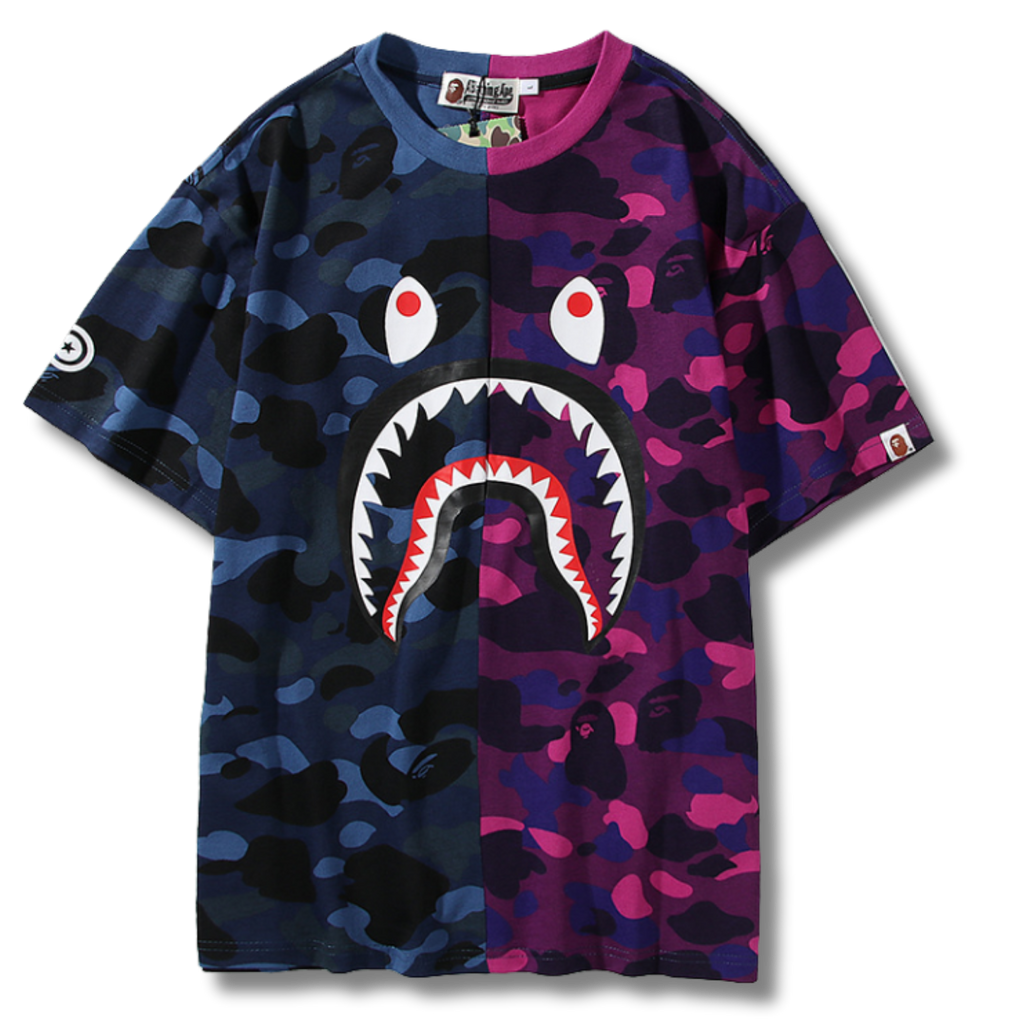 Ape T-shirt Split Dye Camo pink & blue